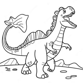 Spinosaurus Roaring Coloring Page 3370-2744