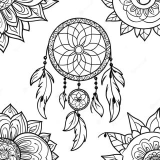 Bohemian Dreamcatcher Coloring Page 33742-17870