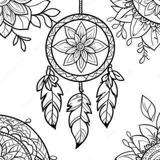 Bohemian Dreamcatcher Coloring Page 33742-17871