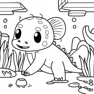 Cute Minecraft Axolotl Underwater Coloring Page 33752-17877