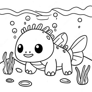 Cute Minecraft Axolotl Underwater Coloring Page 33752-17880