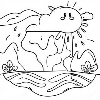 Sunny Day Water Cycle Coloring Page 33762-17888