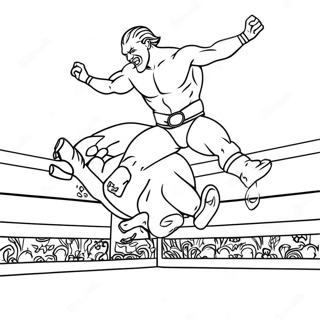 Wwe Wrestler Jumping On Opponent Coloring Page 33782-17902