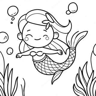 Cute Lol Mermaid Underwater Scene Coloring Page 33803-17909