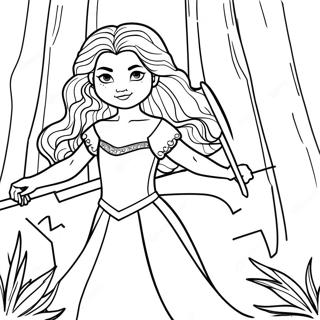 Brave Merida In The Forest Coloring Page 3380-2749