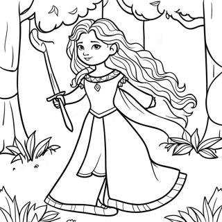 Brave Merida In The Forest Coloring Page 3380-2751