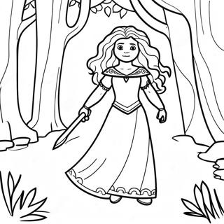 Brave Merida In The Forest Coloring Page 3380-2752