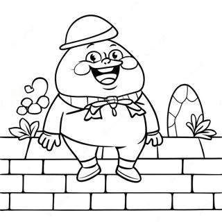 Humpty Dumpty Sitting On A Wall Coloring Page 33813-17917