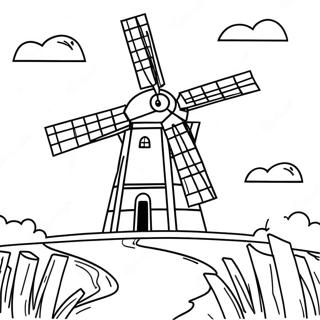 Holland Windmill Coloring Page 33822-17922