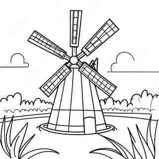 Holland Windmill Coloring Page 33822-17924