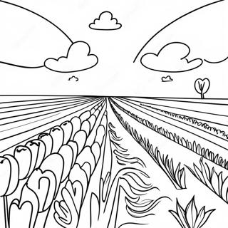 Dutch Tulip Fields Coloring Page 33823-17928