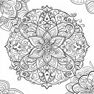 Symmetrical Mandala Coloring Page 33843-17943