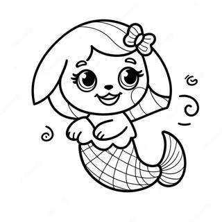 Mermaid Puppy Coloring Page 33852-17946