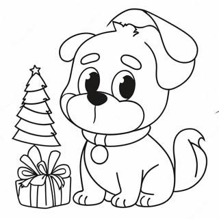 Christmas Bluey Coloring Pages