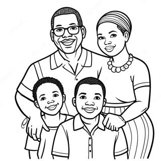 African American Family Together Coloring Page 33903-17985