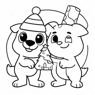 Bluey And Bingo Christmas Adventure Coloring Page 3390-2757