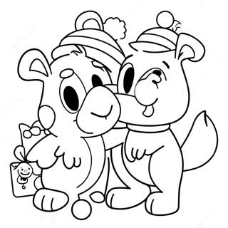 Bluey And Bingo Christmas Adventure Coloring Page 3390-2759