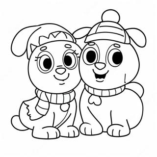 Bluey And Bingo Christmas Adventure Coloring Page 3390-2760