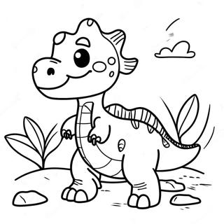 Friendly Dinosaur Classmate Coloring Page 33923-18002