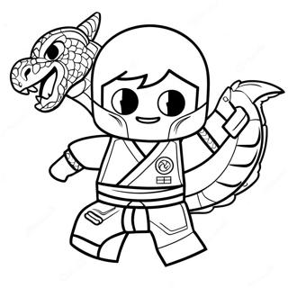 Cole Ninjago With Dragon Coloring Page 33933-18009