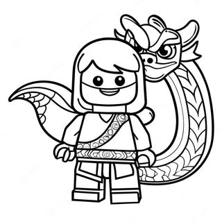 Cole Ninjago With Dragon Coloring Page 33933-18010