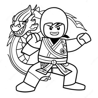 Cole Ninjago With Dragon Coloring Page 33933-18011