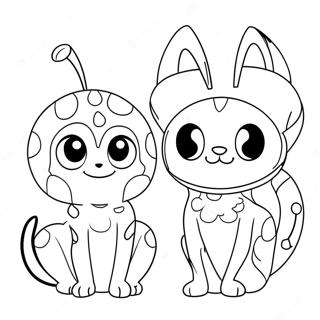 Ladybug And Cat Noir Coloring Page 33942-18014