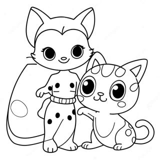 Adventurous Ladybug And Cat Noir Coloring Page 33943-18020