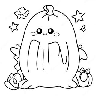 Cute Halloween Squishmallow Ghost Coloring Page 34003-18066