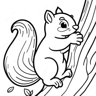 Playful Squirrel Climbing A Tree Coloring Page 3400-2767