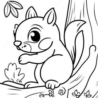 Playful Squirrel Climbing A Tree Coloring Page 3400-2768