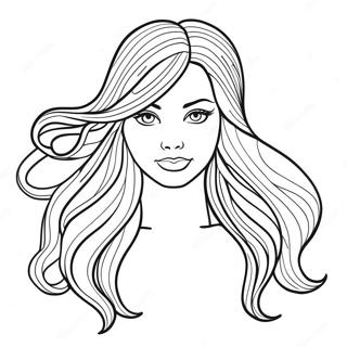 Long Flowing Hair Coloring Page 34023-18081