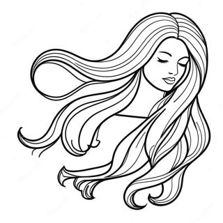 Long Flowing Hair Coloring Page 34023-18082