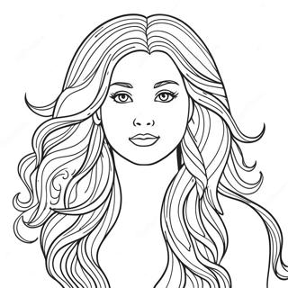 Long Flowing Hair Coloring Page 34023-18083