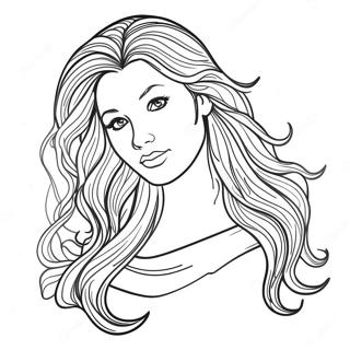 Long Flowing Hair Coloring Page 34023-18084