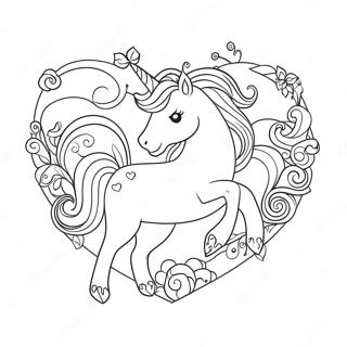 Unicorn Heart Coloring Page 34032-18086