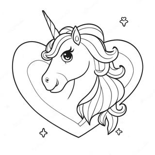 Unicorn Heart Coloring Page 34032-18087