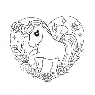 Unicorn Heart Coloring Page 34032-18088