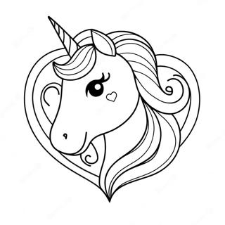 Unicorn Heart Coloring Page 34032-28285