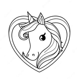 Unicorn Heart Coloring Page 34032-28286