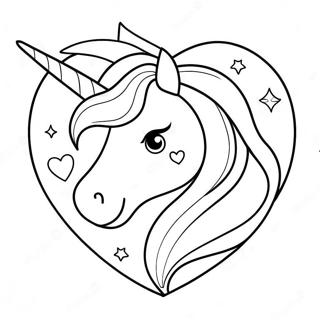 Unicorn Heart Coloring Page 34032-28288