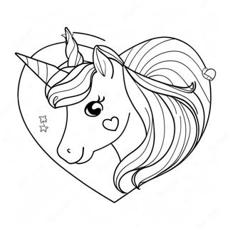 Sparkling Unicorn Heart Coloring Page 34033-18089