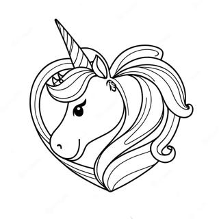 Sparkling Unicorn Heart Coloring Page 34033-18091