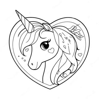 Sparkling Unicorn Heart Coloring Page 34033-28289