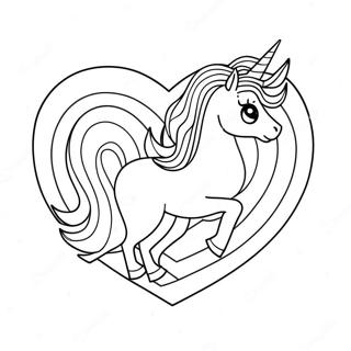 Sparkling Unicorn Heart Coloring Page 34033-28290