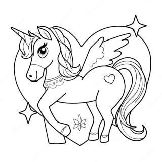 Sparkling Unicorn Heart Coloring Page 34033-28292