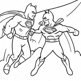 Epic Batman Vs Superman Battle Coloring Page 34043-18097