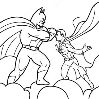 Epic Batman Vs Superman Battle Coloring Page 34043-18098