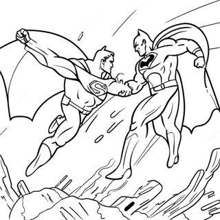 Epic Batman Vs Superman Battle Coloring Page 34043-18099