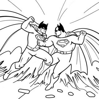 Epic Batman Vs Superman Battle Coloring Page 34043-18100